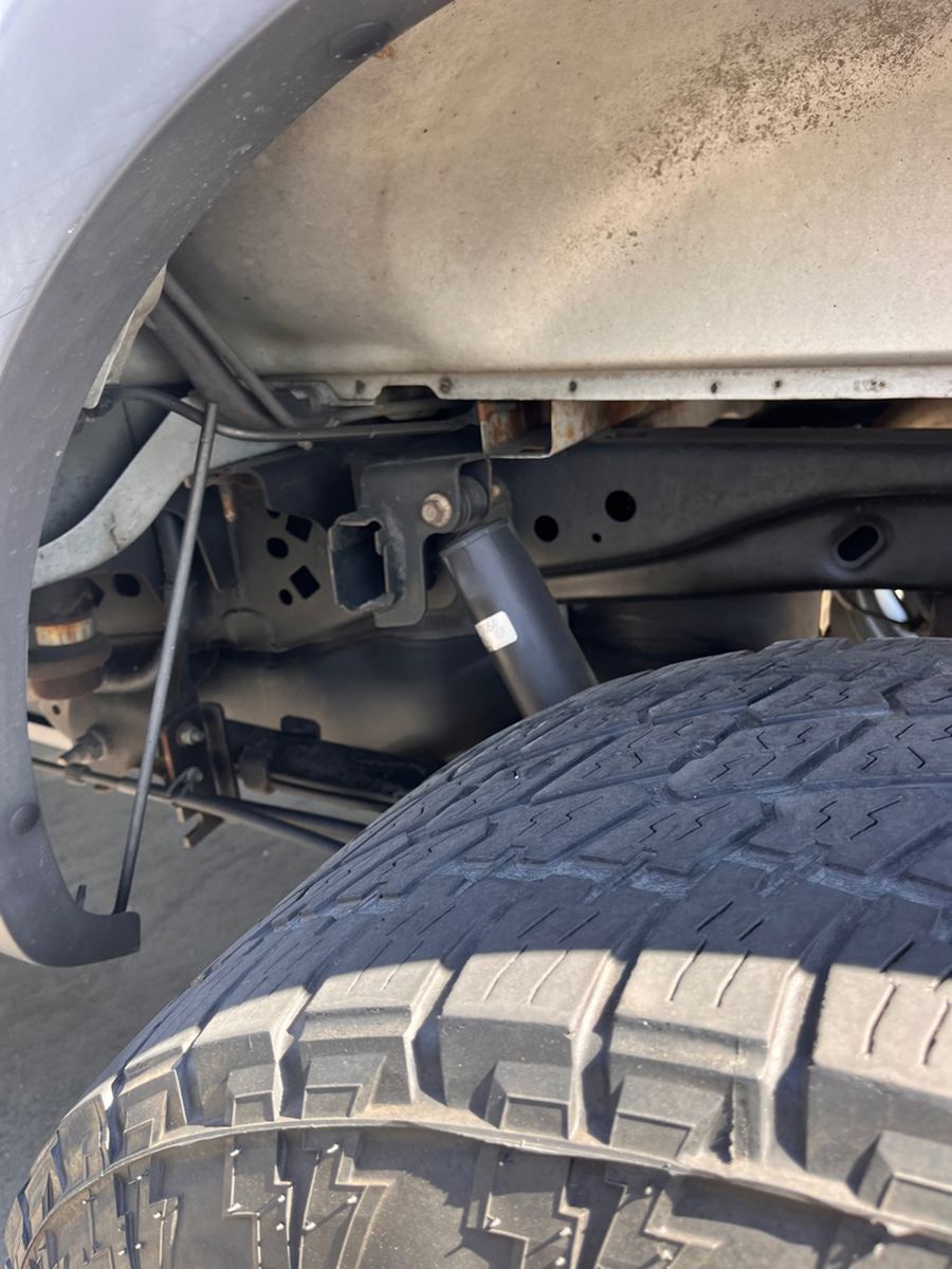 Close-up of an all-terrain tyre tread and sidewall