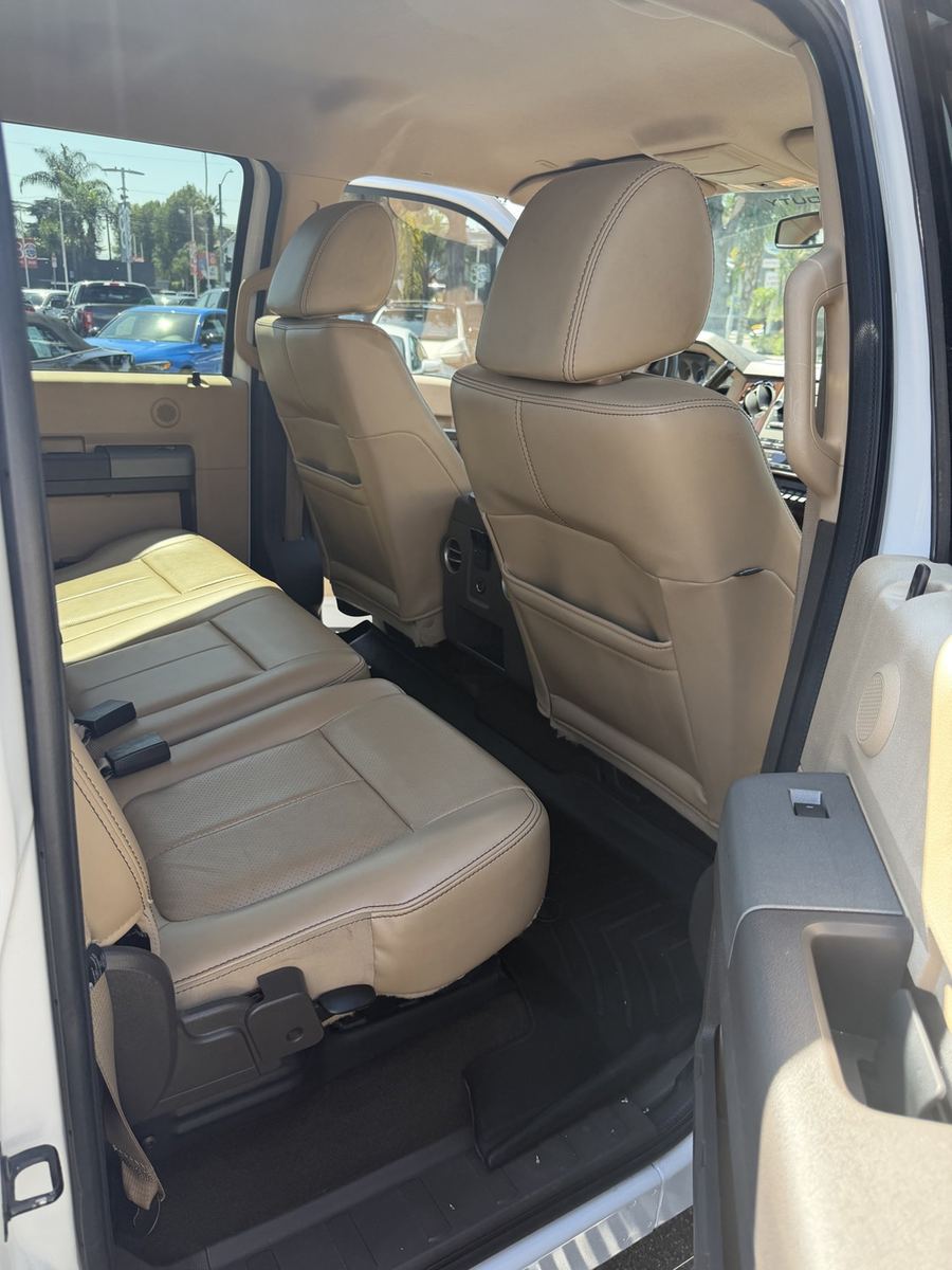 Rear bench seat and floor of a Ford Super Duty crew cab