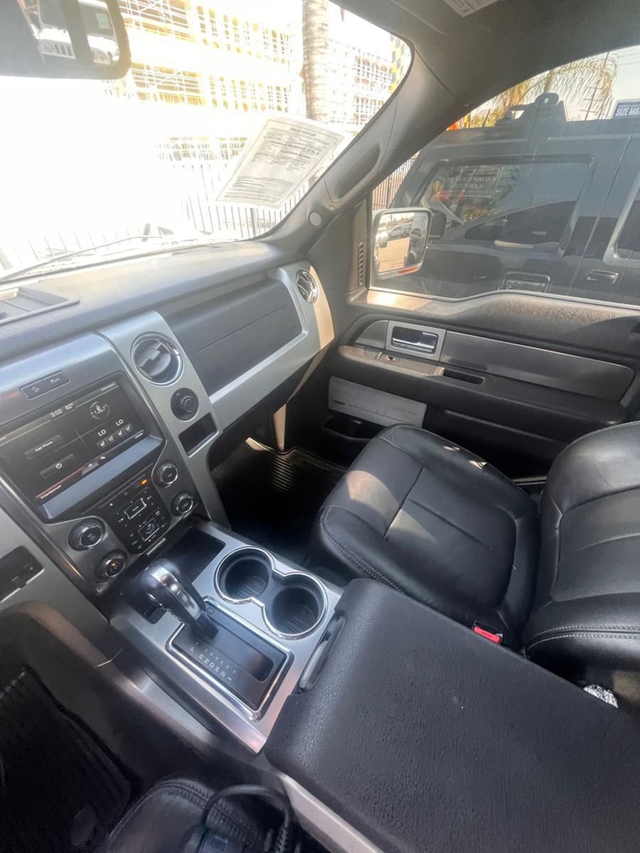 Center stack, shifter and console of a Ford F-150 FX4